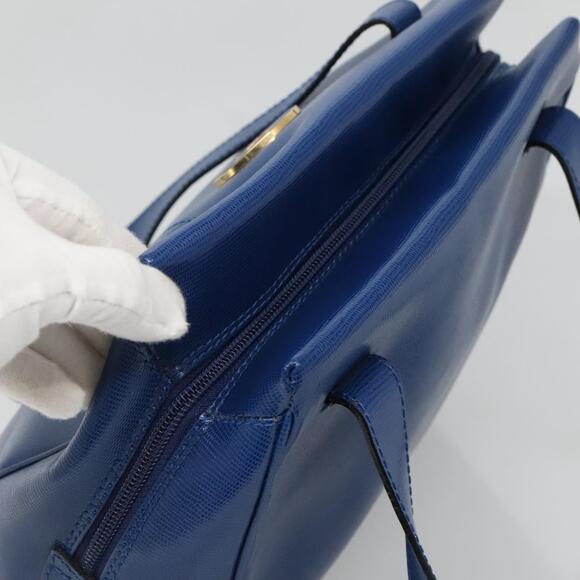 CELINE Shoulder Bag Leather Blue Gold - Picture 6 of 12